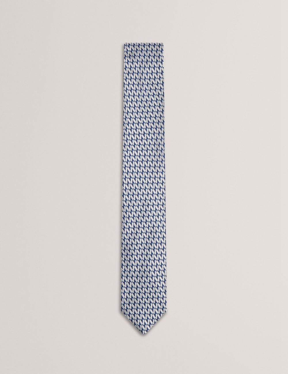 Men Ted Baker MILAK - Geometric Pattern Silk Ties Navy | Egypt  DHUAI-5673
