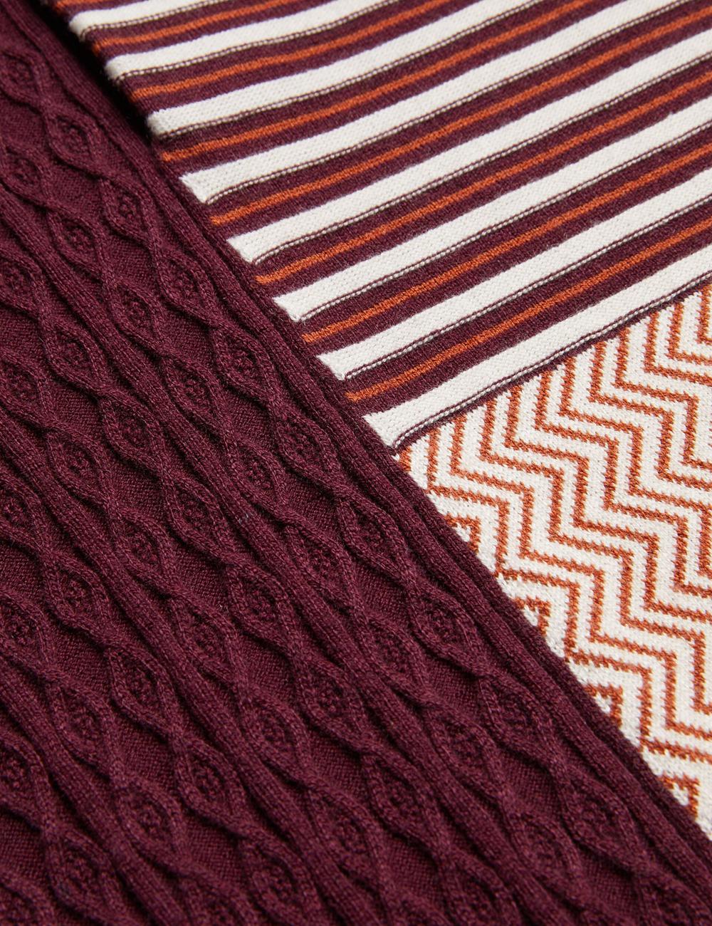 Men Ted Baker MINSTA - Textured Patchwork Knit Polos Shirts Maroon | Egypt  RQPOE-1357