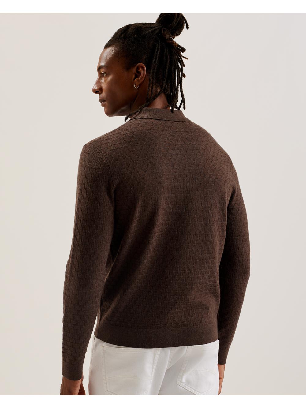 Men Ted Baker MORAR - Long Sleeve T Stitch Knitted Jumpers Dk-Brown | Egypt  ZAJEK-0479