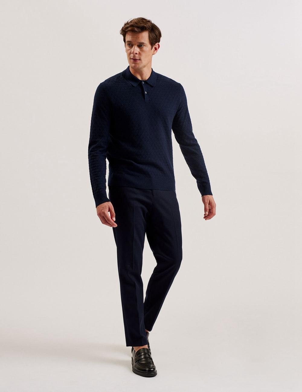 Men Ted Baker MORAR - T Knit Long Sleeve Top Jumpers Navy | Egypt  XSVNW-7958