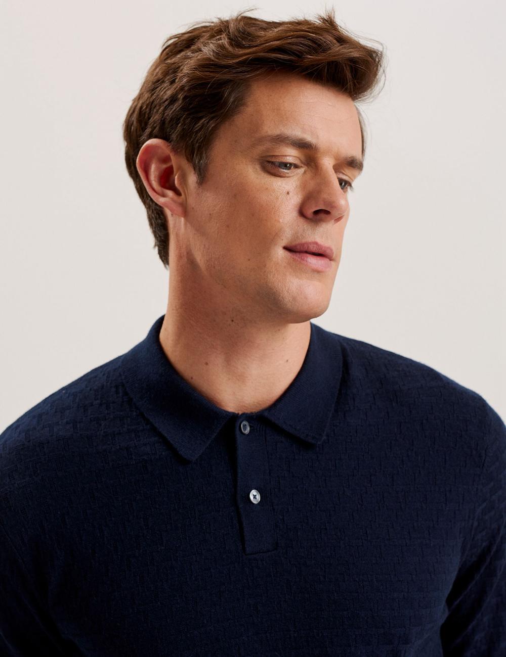Men Ted Baker MORAR - T Knit Long Sleeve Top Jumpers Navy | Egypt  XSVNW-7958
