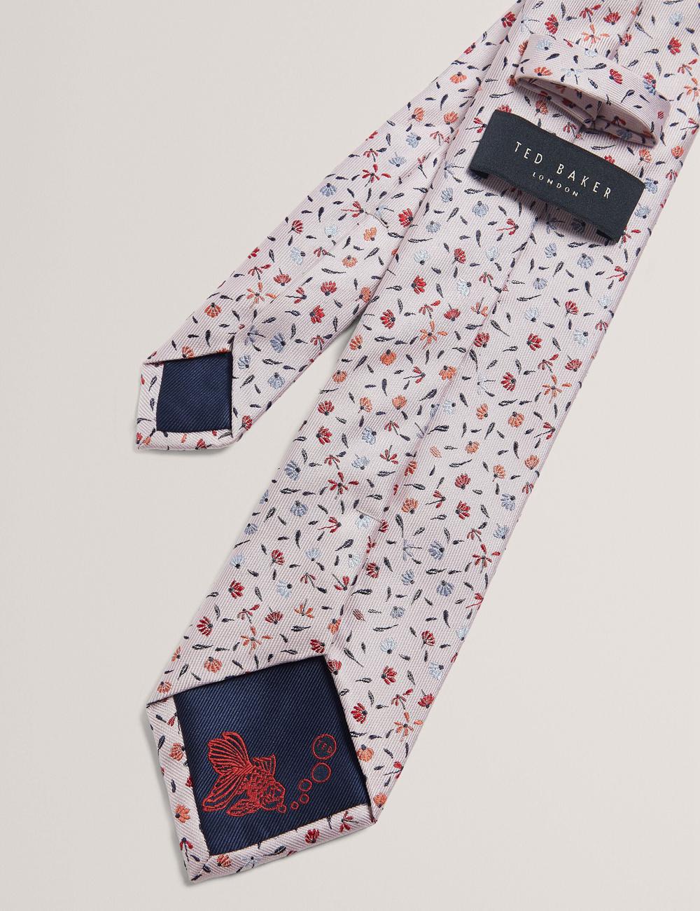 Men Ted Baker ORSEA - Ditsy Petal Print Woven Silk Ties Pink | Egypt  WHFSY-0769