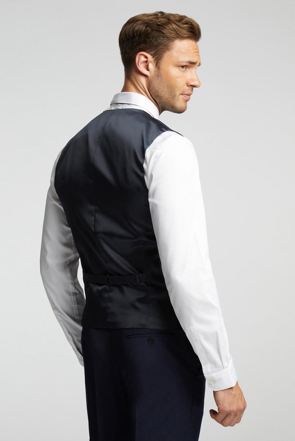 Men Ted Baker PANAMA - Wool Blend Slim Fit Suit Waistcoat Navy | Egypt  OIAKS-1475
