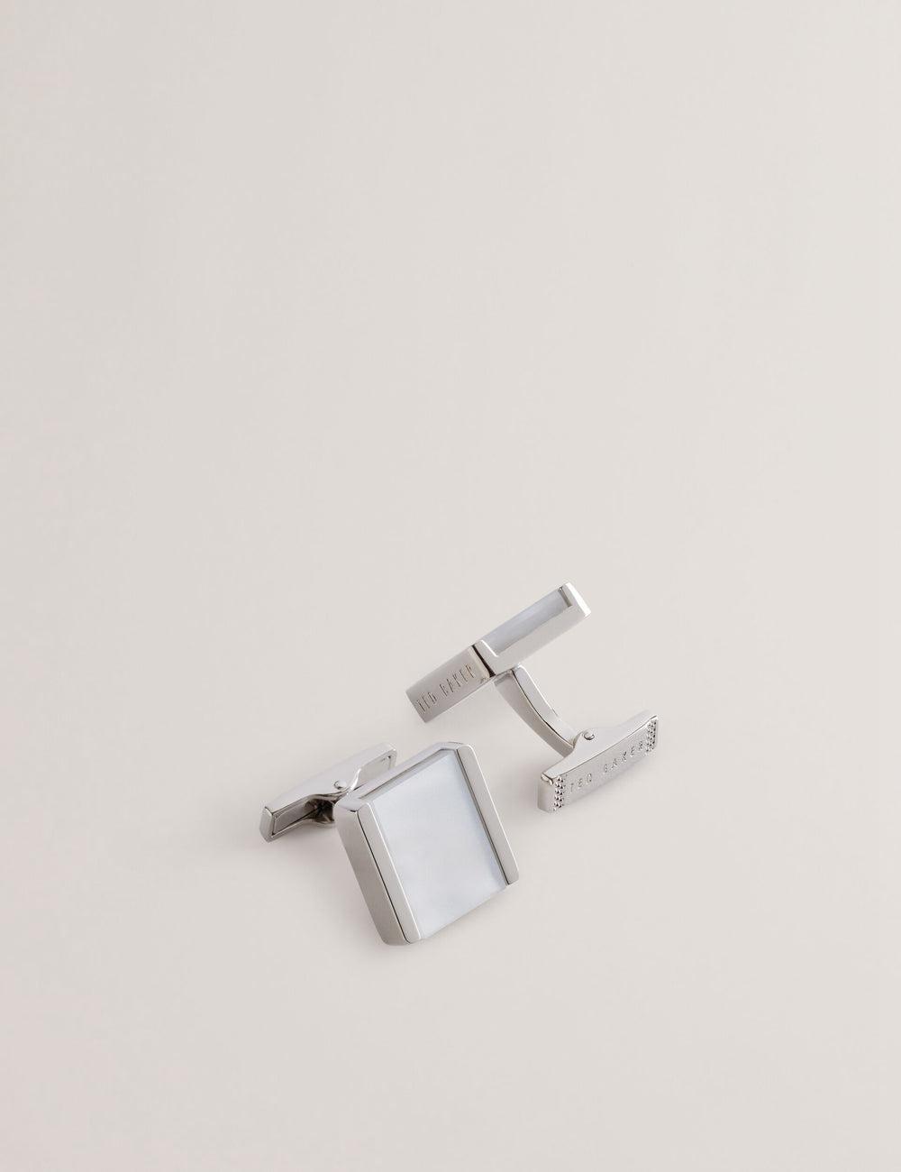 Men Ted Baker PAYDEN - Pearlescent Stone Square Cufflinks Silver | Egypt  LHSIO-4930