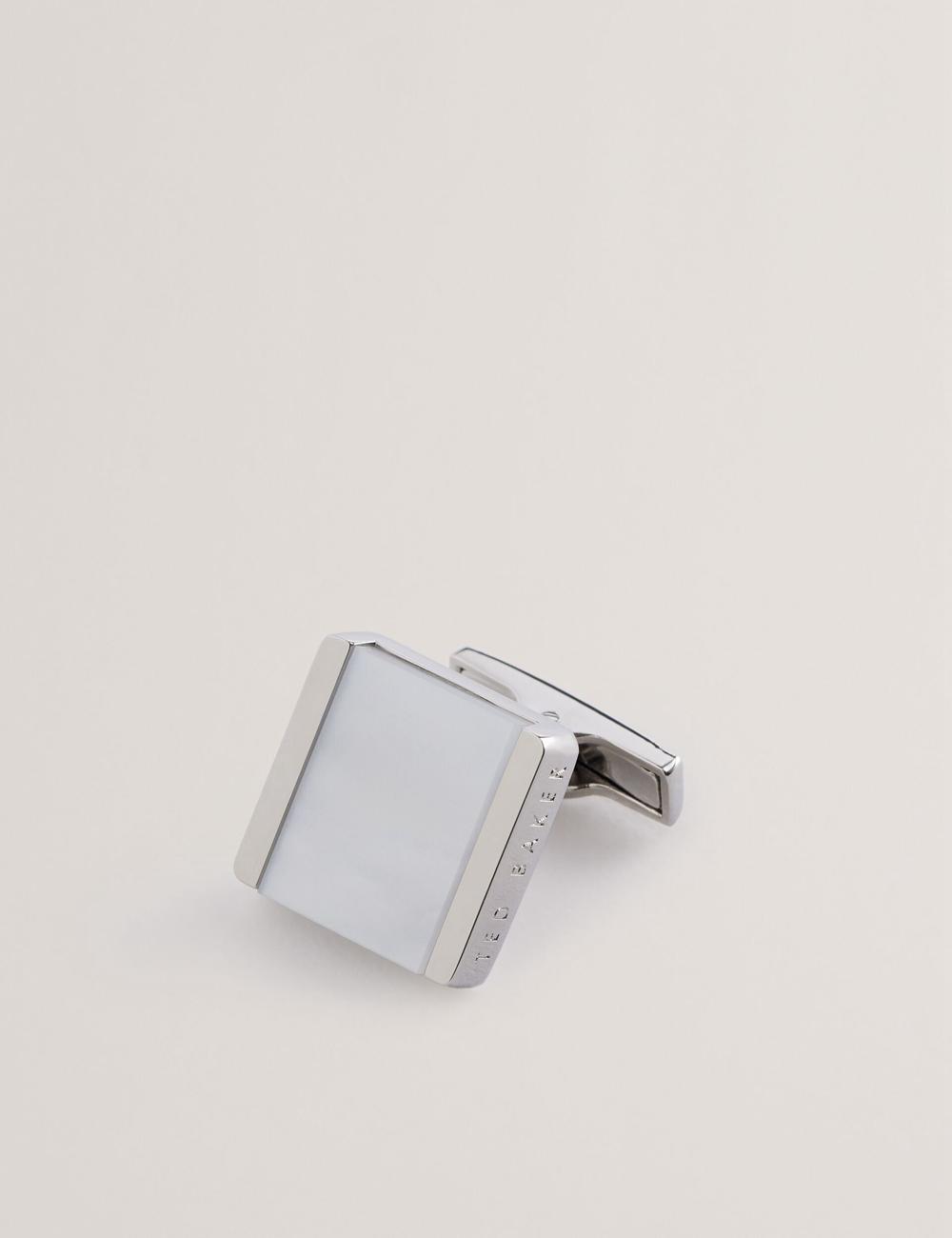 Men Ted Baker PAYDEN - Pearlescent Stone Square Cufflinks Silver | Egypt  LHSIO-4930