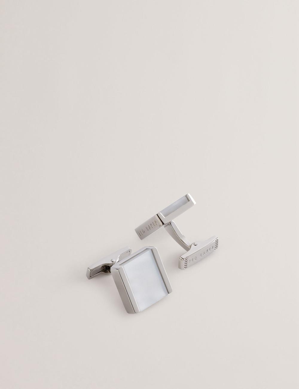 Men Ted Baker PAYDEN - Pearlescent Stone Square Cufflinks Silver | Egypt  LHSIO-4930