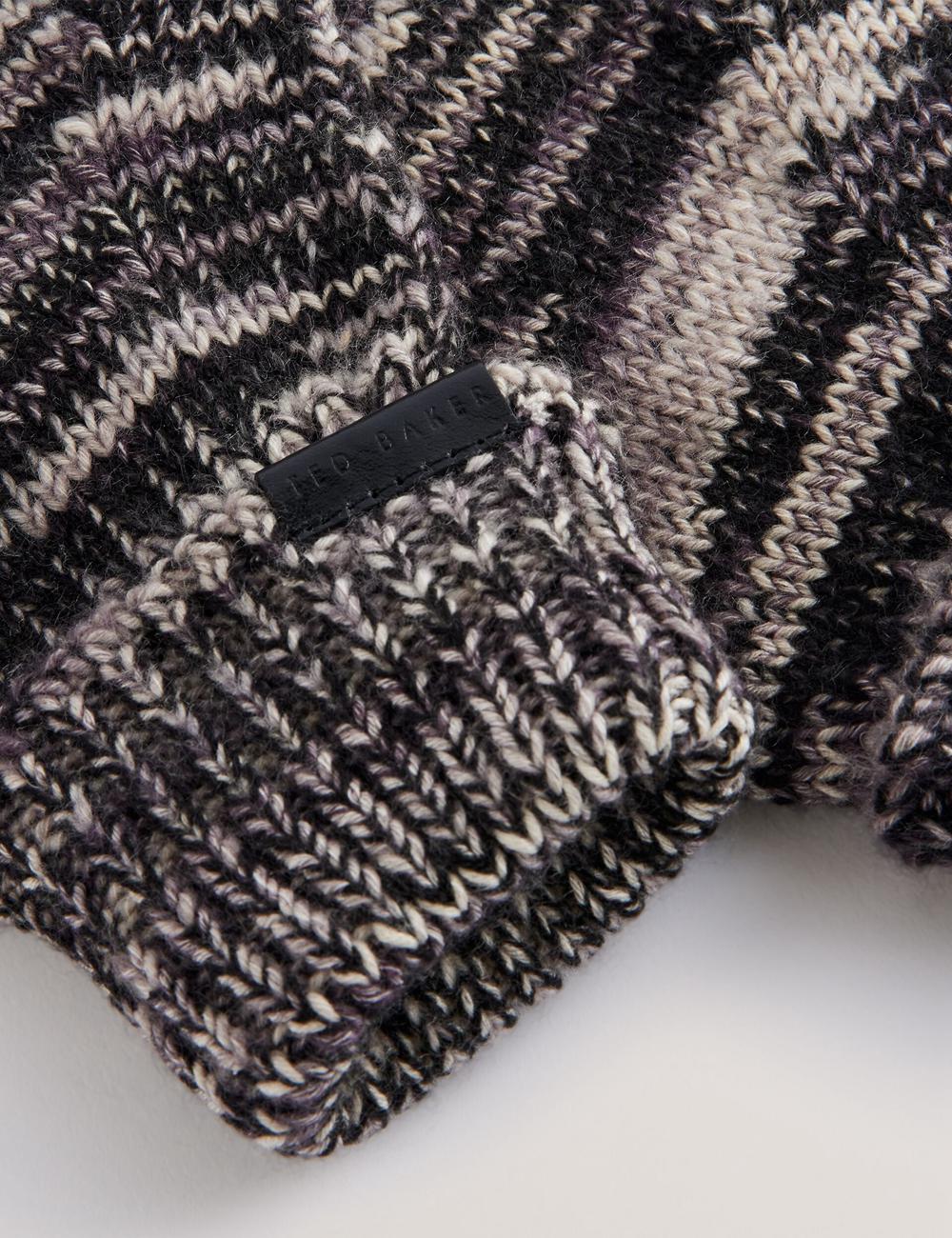 Men Ted Baker PERCIYS - Marl Knit Ribbed Cuff Gloves Grey | Egypt  ELAJF-3289