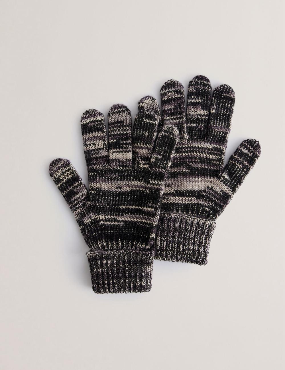 Men Ted Baker PERCIYS - Marl Knit Ribbed Cuff Gloves Grey | Egypt  ELAJF-3289