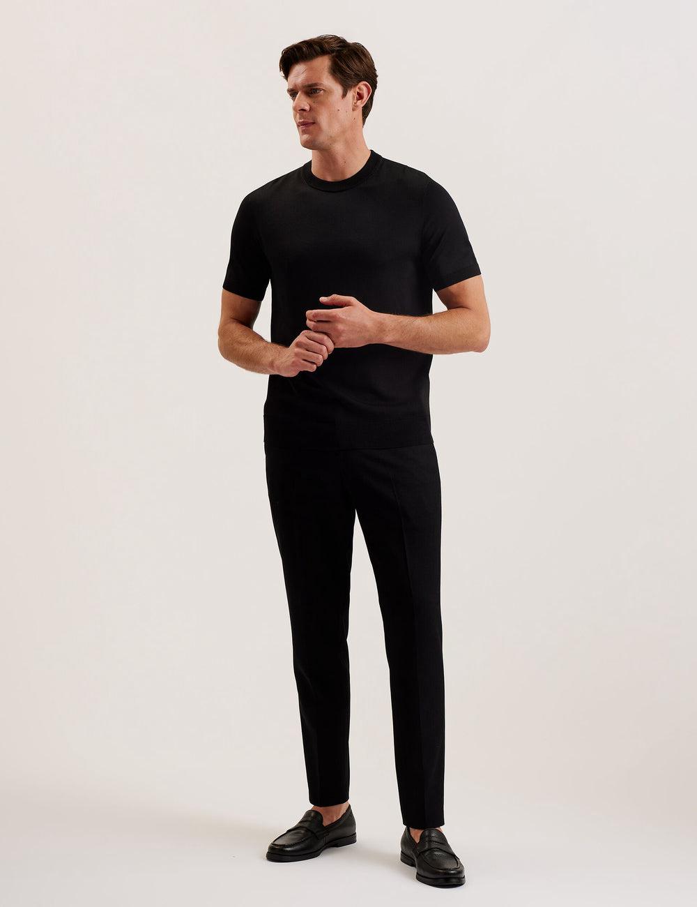 Men Ted Baker REYON - Rayon Crew Neck Short Sleeve T-Shirts Black | Egypt  BOGEQ-8463