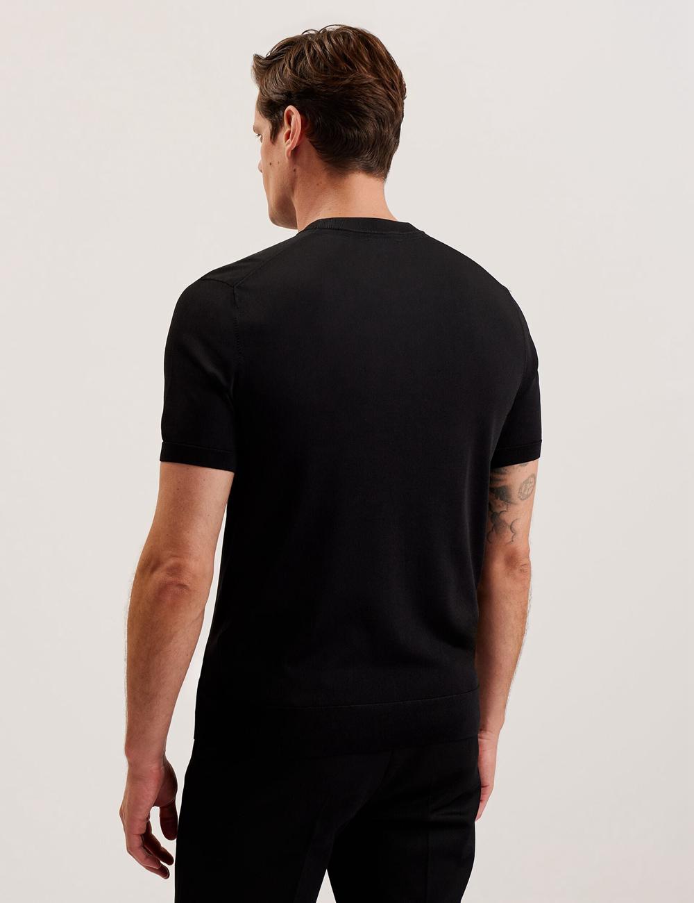 Men Ted Baker REYON - Rayon Crew Neck Short Sleeve T-Shirts Black | Egypt  BOGEQ-8463