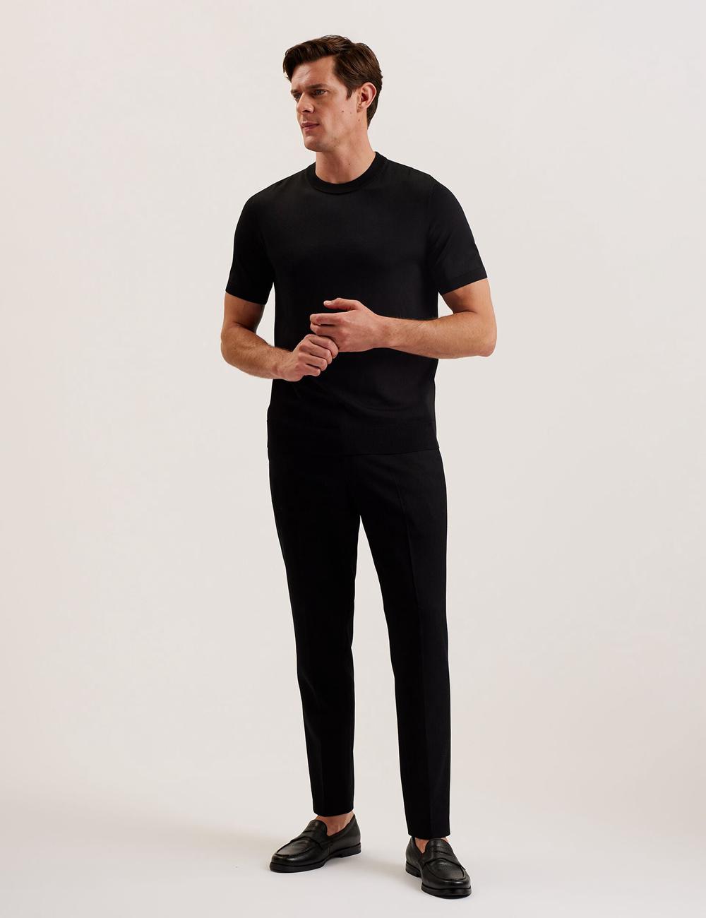 Men Ted Baker REYON - Rayon Crew Neck Short Sleeve T-Shirts Black | Egypt  BOGEQ-8463