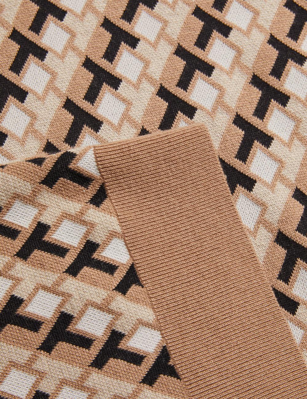 Men Ted Baker SEFERRY - Interlocking T Jacquard Knitted Polos Shirts Brown | Egypt  TUEKP-8492