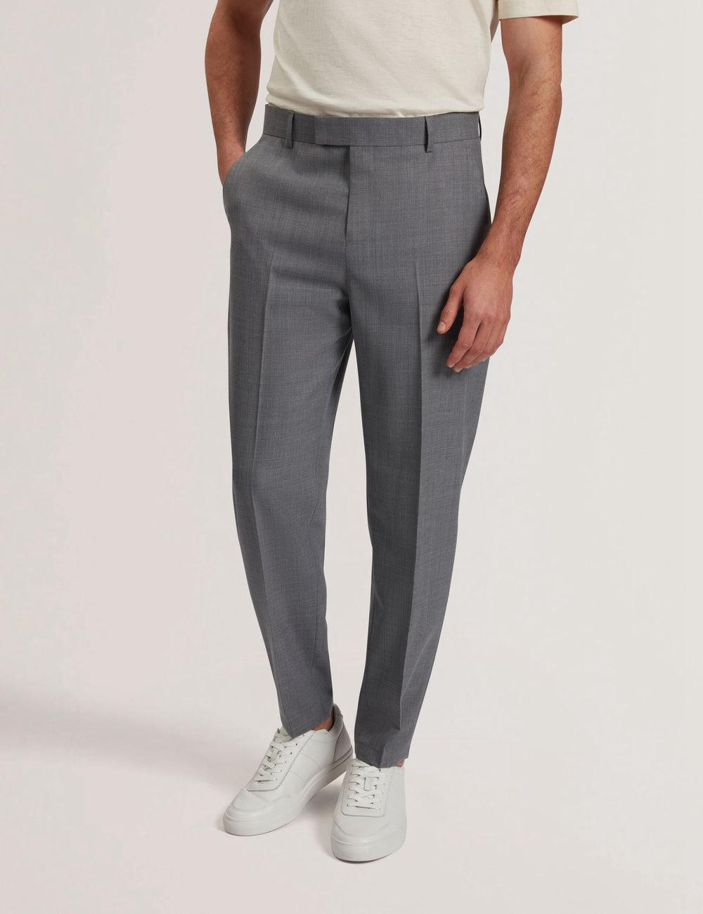 Men Ted Baker SELWYNT - Lightweight Wool Blend Trousers Mid-Grey | Egypt  HNEIX-9026