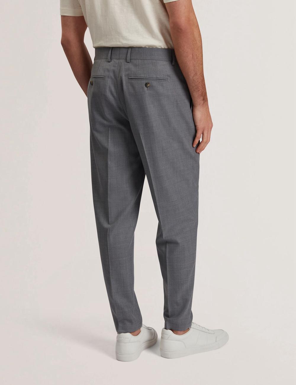 Men Ted Baker SELWYNT - Lightweight Wool Blend Trousers Mid-Grey | Egypt  HNEIX-9026