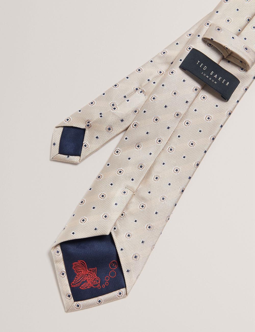 Men Ted Baker STEEPLE - Circle Geometric Print Silk Ties Stone | Egypt  AWNBZ-6927