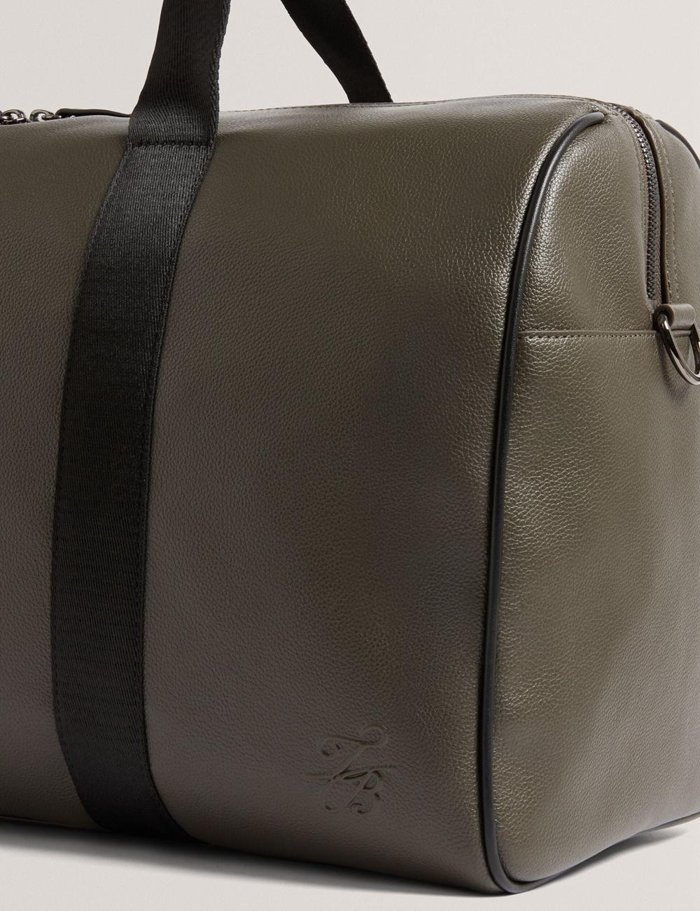 Men Ted Baker TAISON - Pebbled Faux Leather Holdall Bags Khaki | Egypt  QCIRW-6279