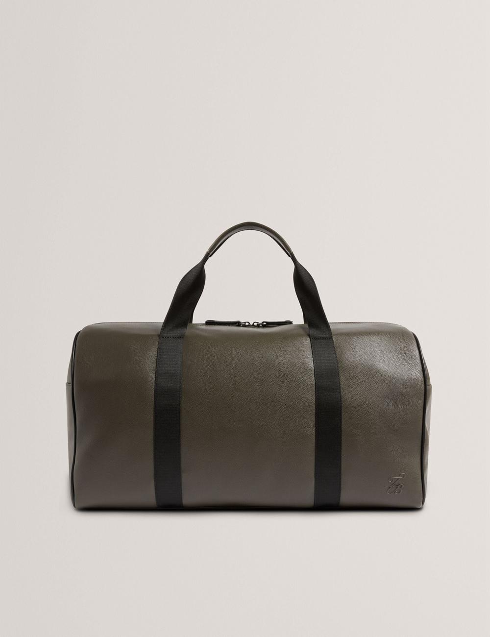 Men Ted Baker TAISON - Pebbled Faux Leather Holdall Bags Khaki | Egypt  QCIRW-6279