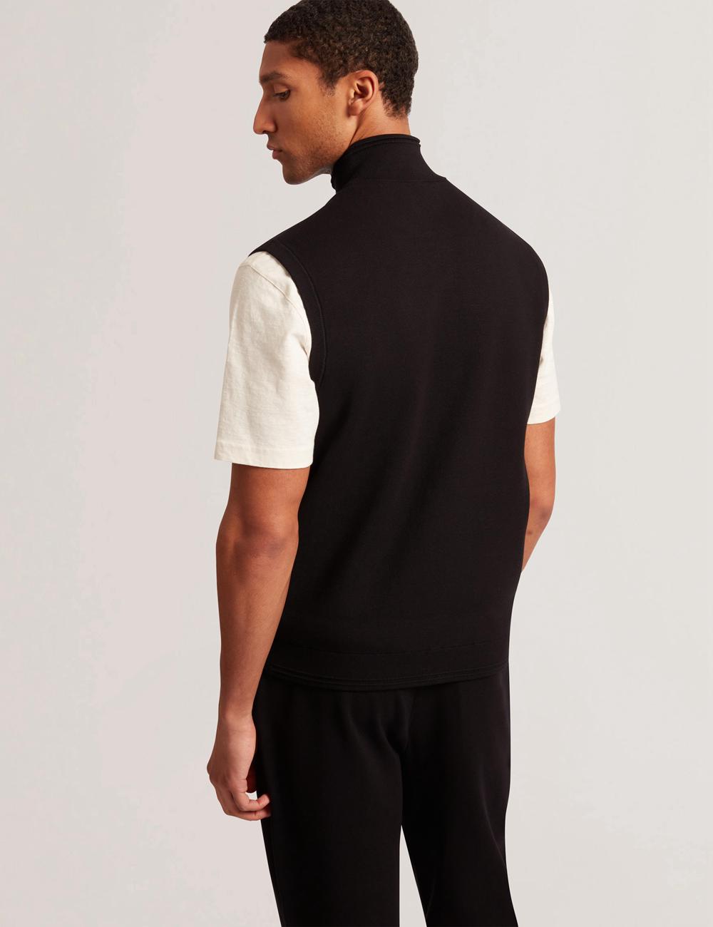 Men Ted Baker TERINCE - Zip-Through Funnel Neck Gillets Black | Egypt  HJFVY-8409