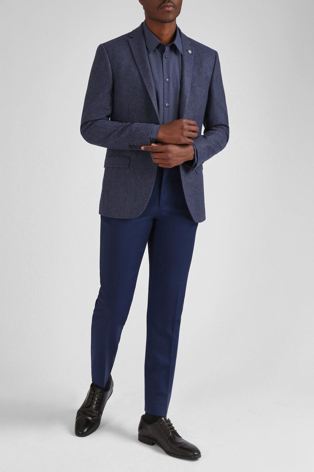 Men Ted Baker TIANJS - Textured Wool Blend Tailored Blazers Blue | Egypt  AHUOQ-9078