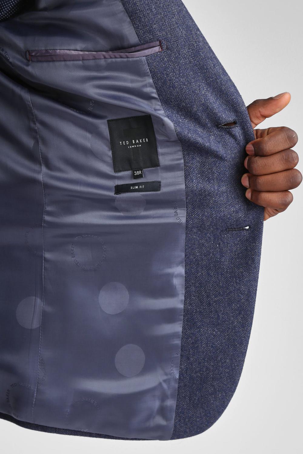Men Ted Baker TIANJS - Textured Wool Blend Tailored Blazers Blue | Egypt  AHUOQ-9078