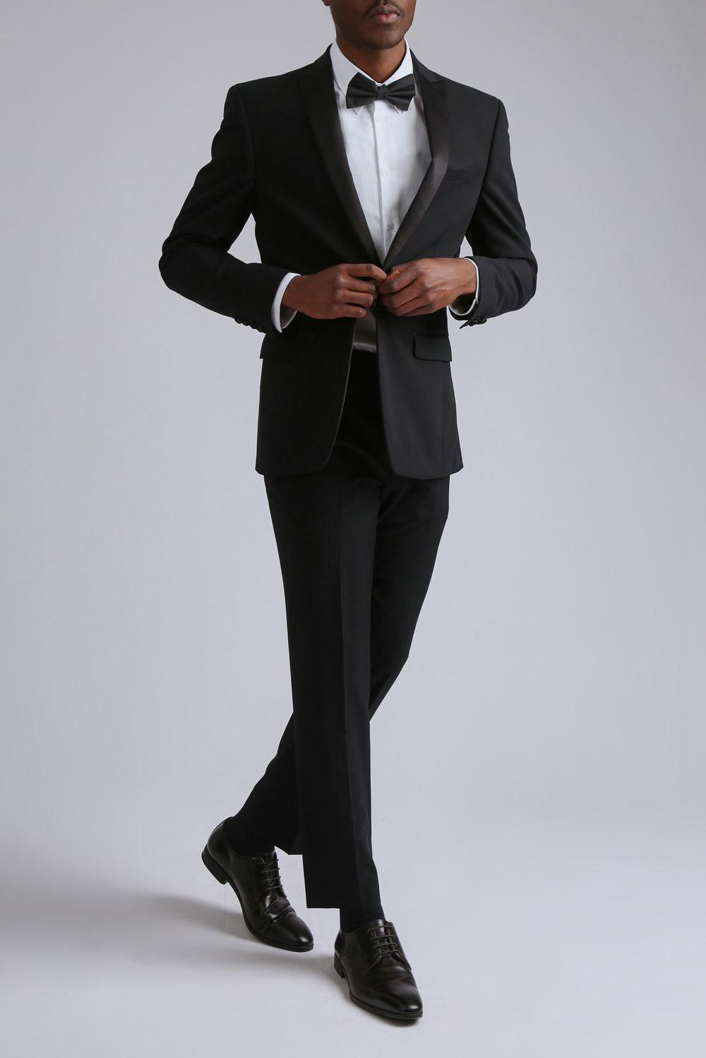 Men Ted Baker TUXEDO SLIM TS - Slim Fit Black Tuxedo Suit Trousers Black | Egypt  AOESK-1542