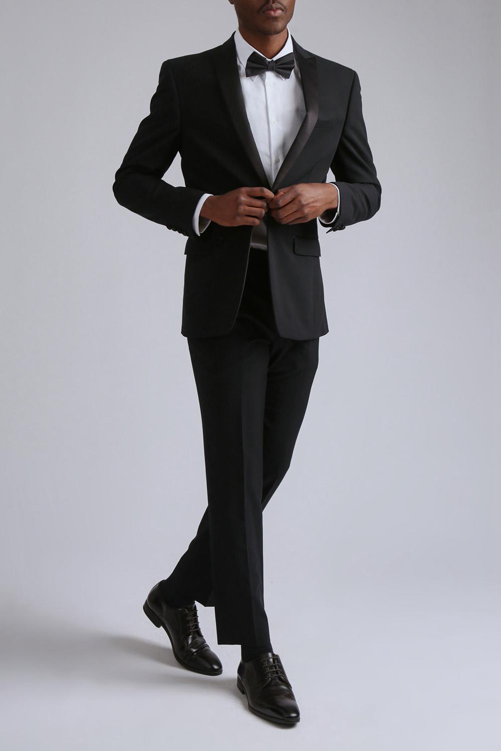 Men Ted Baker TUXEDO SLIM TS - Slim Fit Black Tuxedo Suit Trousers Black | Egypt  AOESK-1542