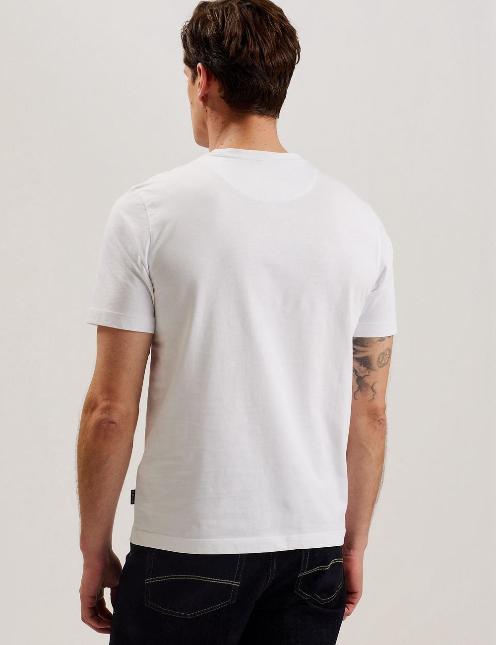 Men Ted Baker TYWINN - Classic Crew Neck Cotton T-Shirts White | Egypt  CMJTY-5780