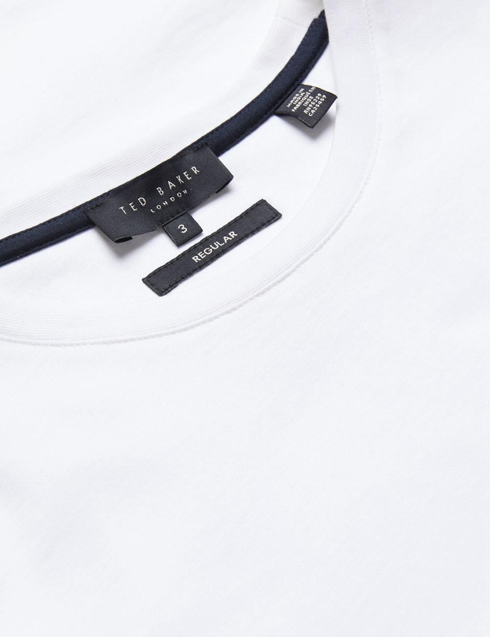 Men Ted Baker TYWINN - Classic Crew Neck Cotton T-Shirts White | Egypt  CMJTY-5780