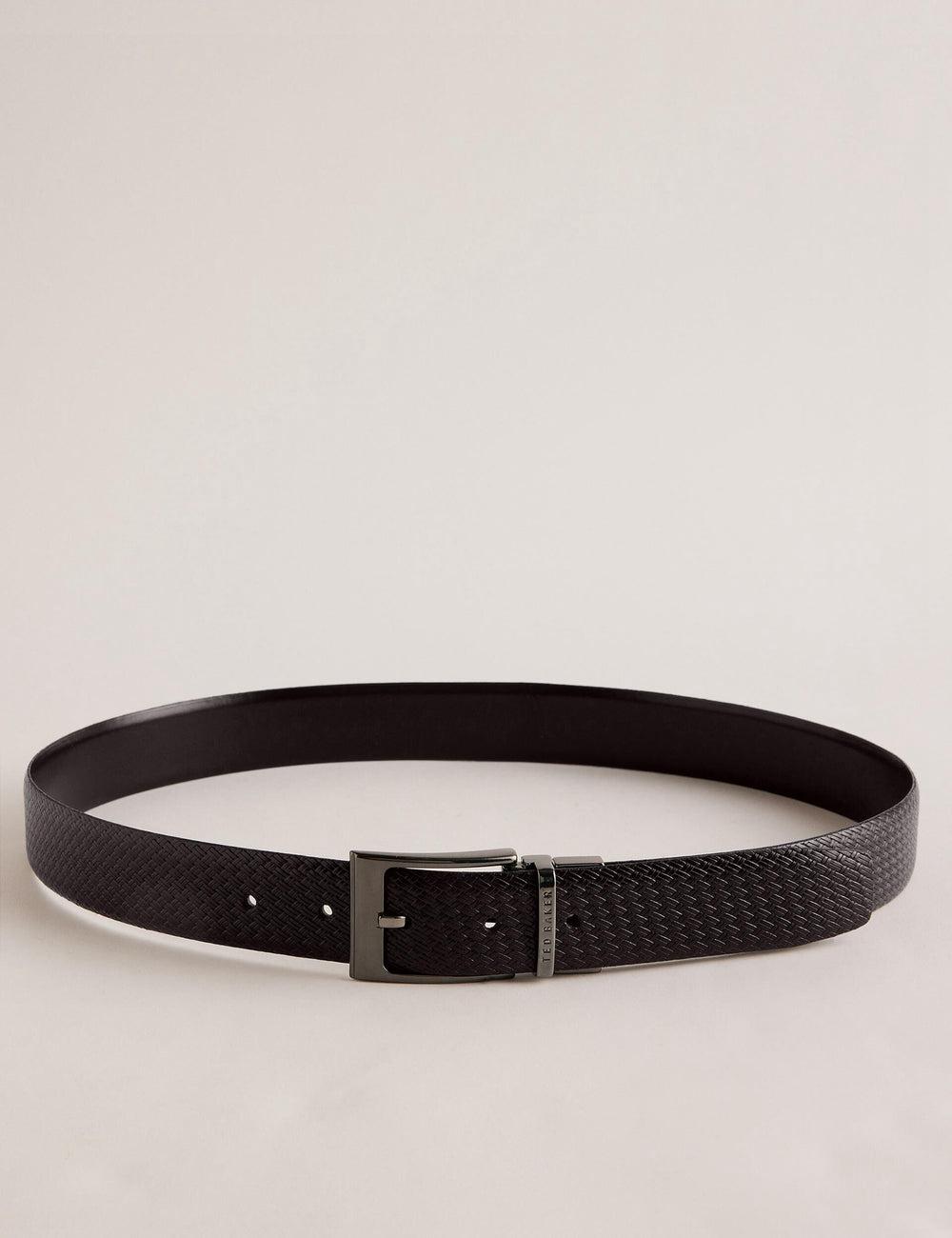 Men Ted Baker WAIDE - Woven Texture Leather Belts Brown | Egypt  LNEIQ-7530