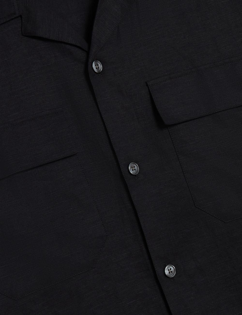 Men Ted Baker WHETHER - Short Sleeve Regular Fit Double Pocket Casual Shirts Black | Egypt  RYAOB-5169