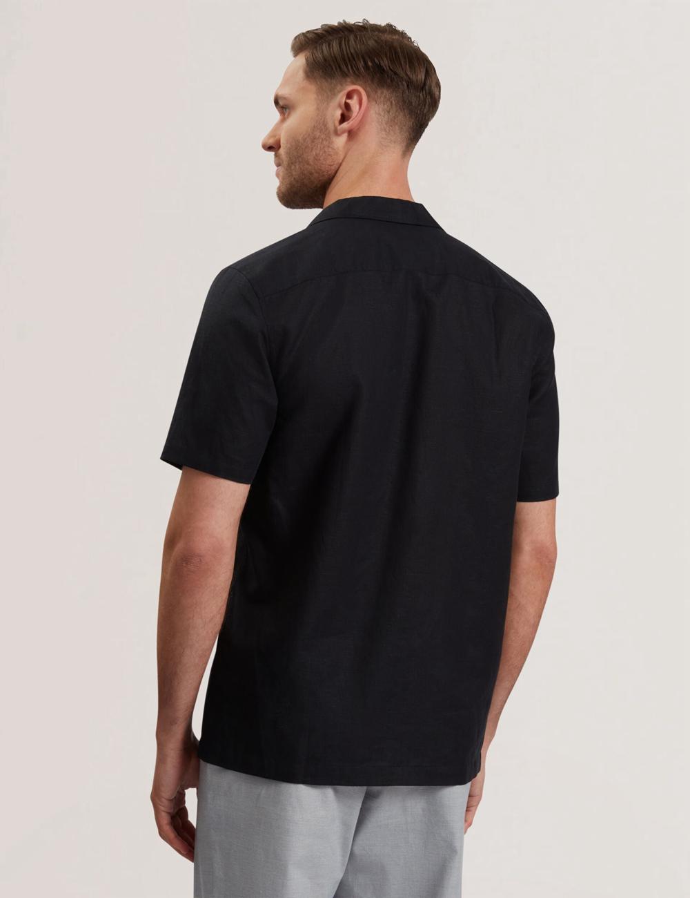 Men Ted Baker WHETHER - Short Sleeve Regular Fit Double Pocket Casual Shirts Black | Egypt  RYAOB-5169