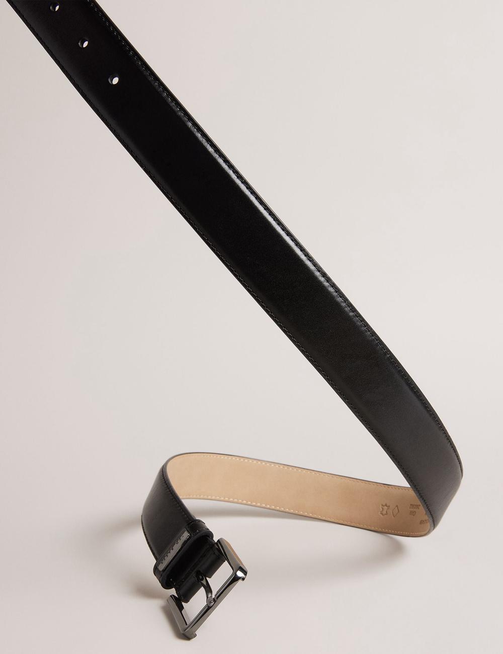 Men Ted Baker WIZERD | Egypt  Polished Leather With Logo Hardware Belts Black | Egypt  XJHGT-4107