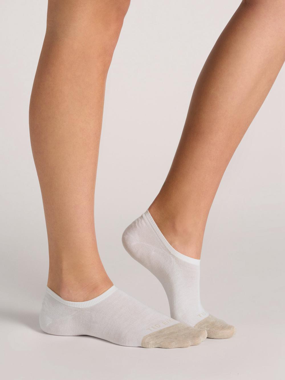 Women Ted Baker 3 Pack Contrast Toe Liner Trainer Socks White | Egypt  XCDGU-3498