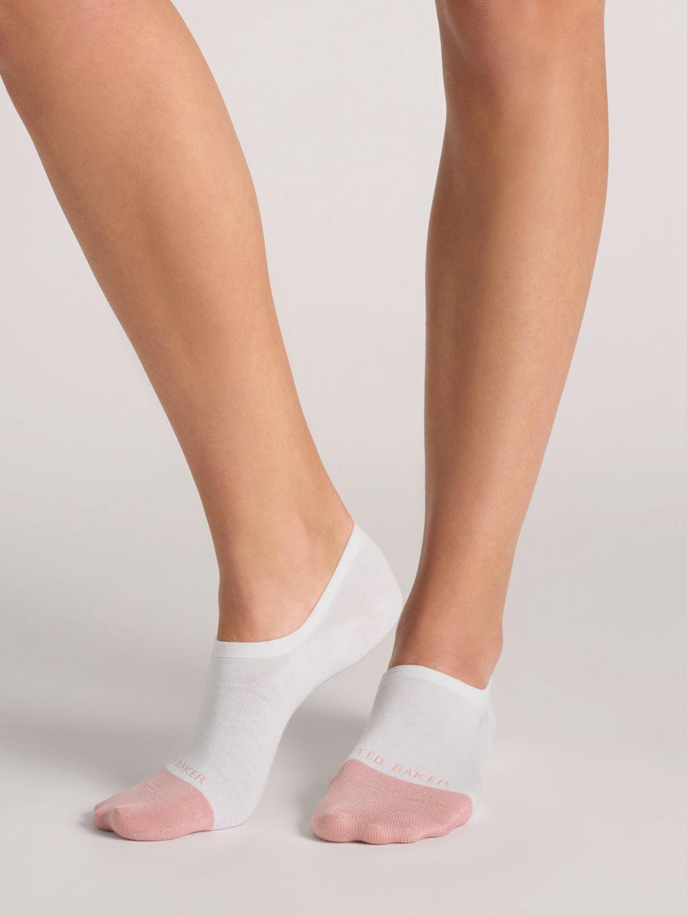 Women Ted Baker 3 Pack Contrast Toe Liner Trainer Socks White | Egypt  XCDGU-3498
