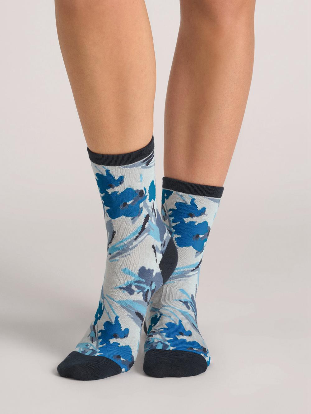Women Ted Baker 3 Pack Mixed Floral Rayon Crew Socks Blue | Egypt  ZRHFT-3507