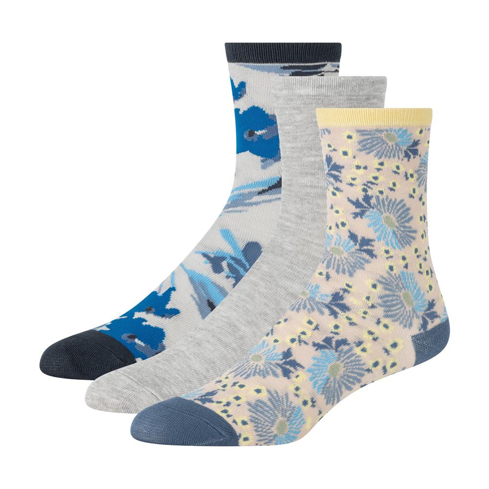 Women Ted Baker 3 Pack Mixed Floral Rayon Crew Socks Blue | Egypt  ZRHFT-3507