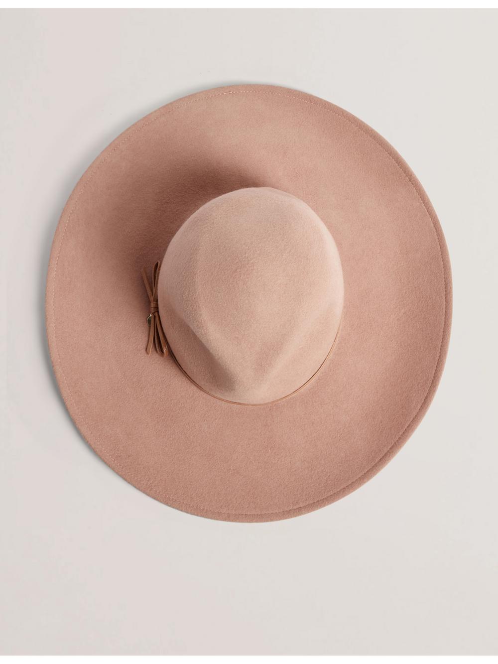 Women Ted Baker ABBIIIO - Bow Detail Pure Wool Fedora Hats Tan | Egypt  MZKON-6421