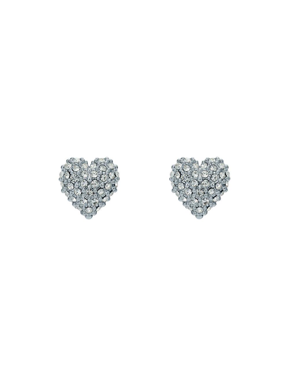 Women Ted Baker ADORAA - Crystal Heart Stud Earrings Silver | Egypt  FIMLT-1374