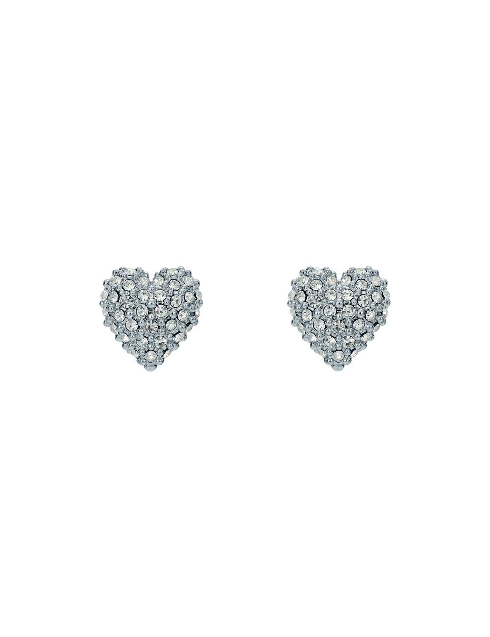 Women Ted Baker ADORAA - Crystal Heart Stud Earrings Silver | Egypt  FIMLT-1374