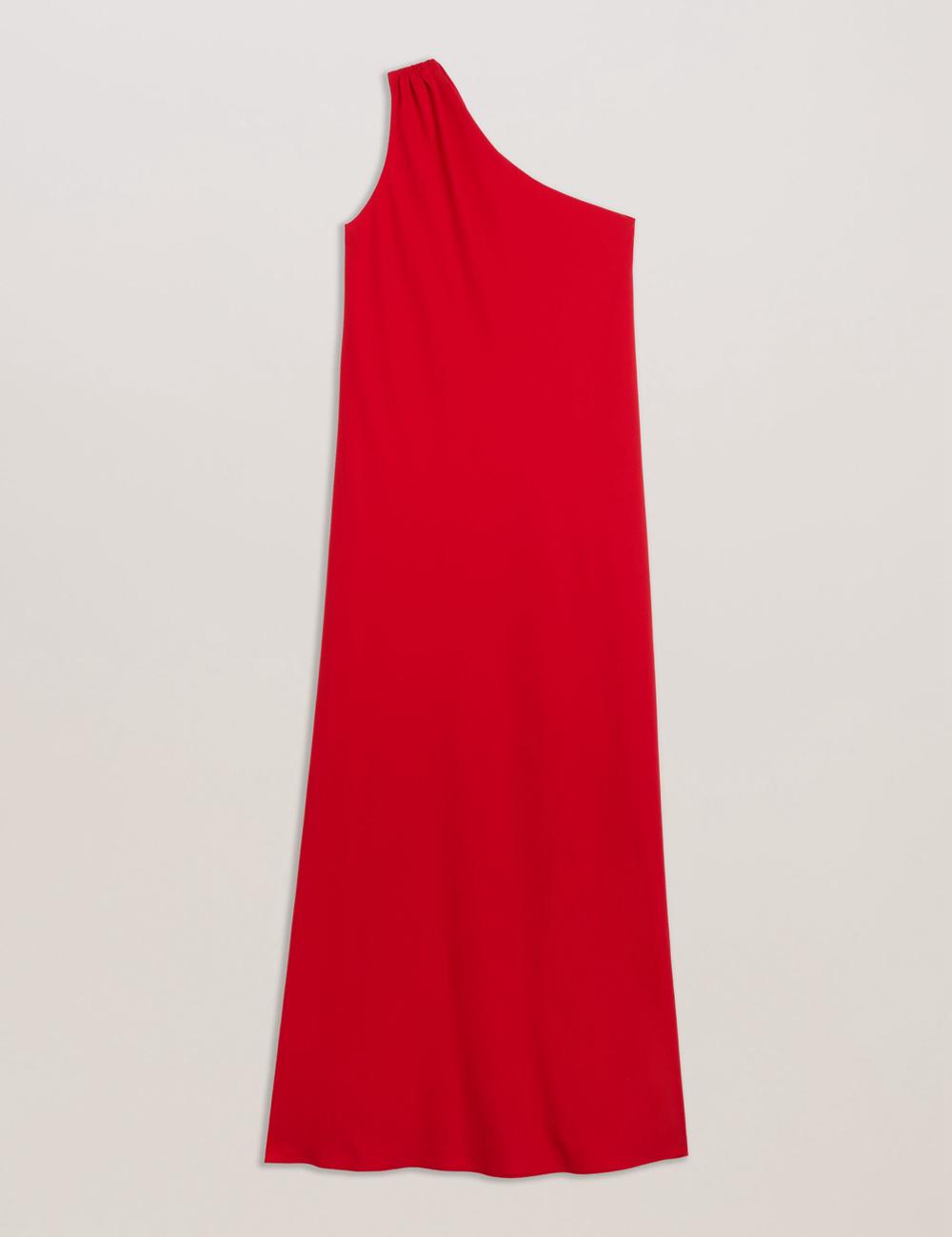 Women Ted Baker AISLI - One Shoulder Woven Maxi Dresses Red | Egypt  EYZBU-0258