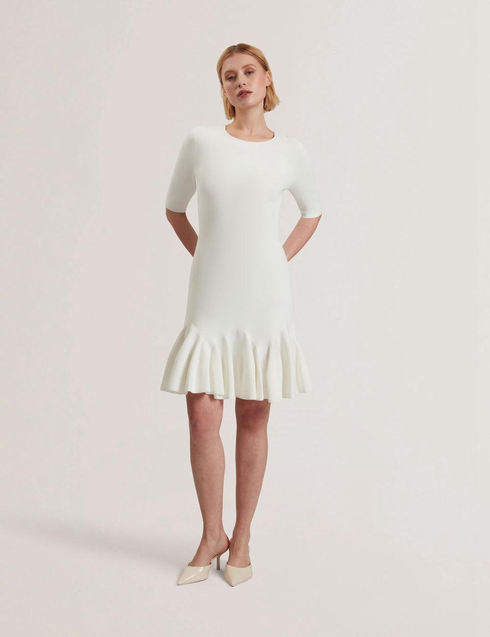 Women Ted Baker ALZANN Mini Dresses Ivory | Egypt  MJLQD-1796