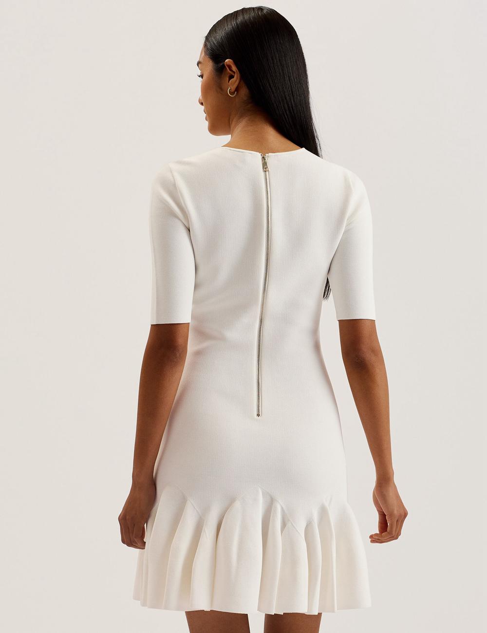 Women Ted Baker ALZANN Mini Dresses Ivory | Egypt  MJLQD-1796