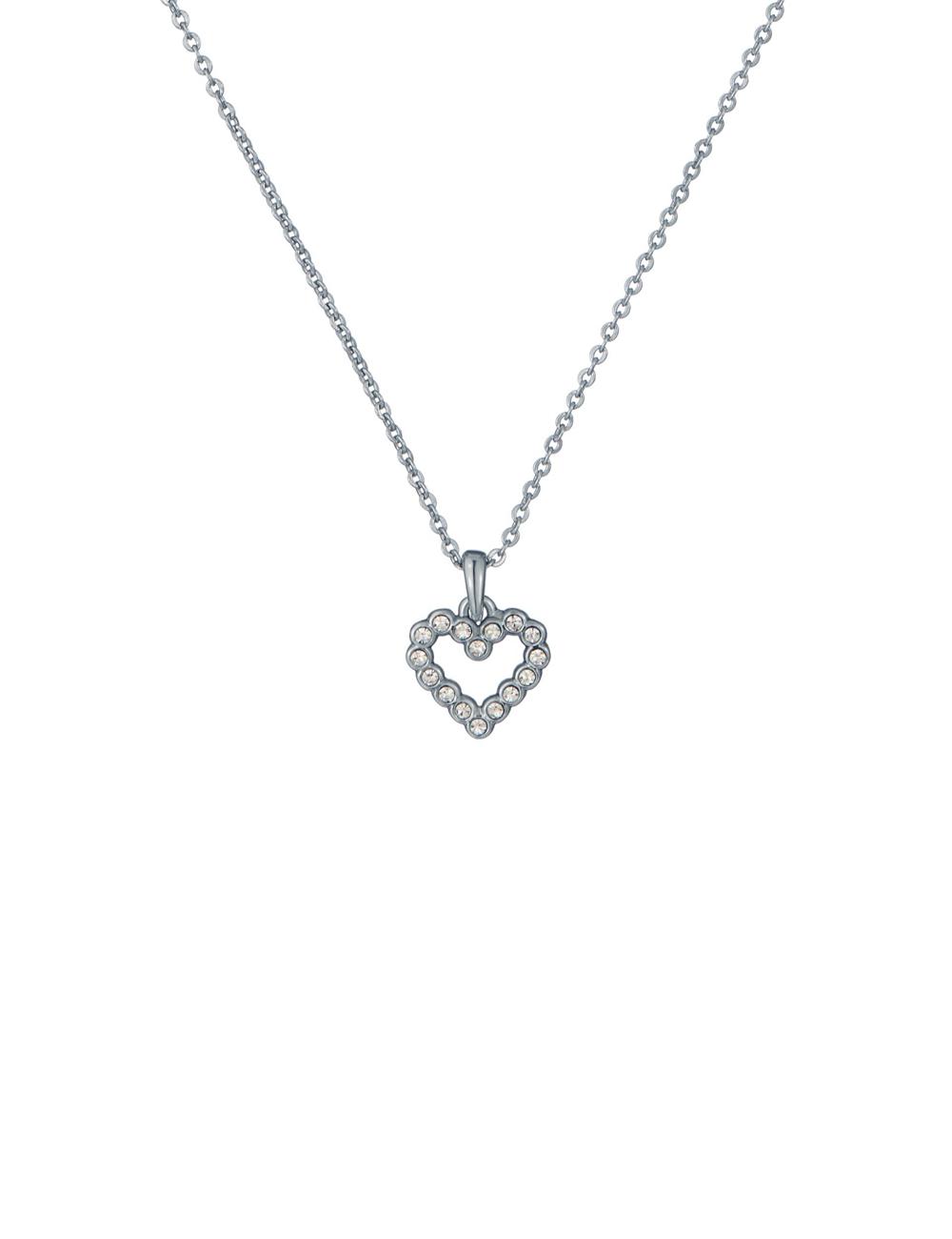 Women Ted Baker AMORE - Crystal Open Heart Pendant Necklaces Silver | Egypt  FMUWT-4150