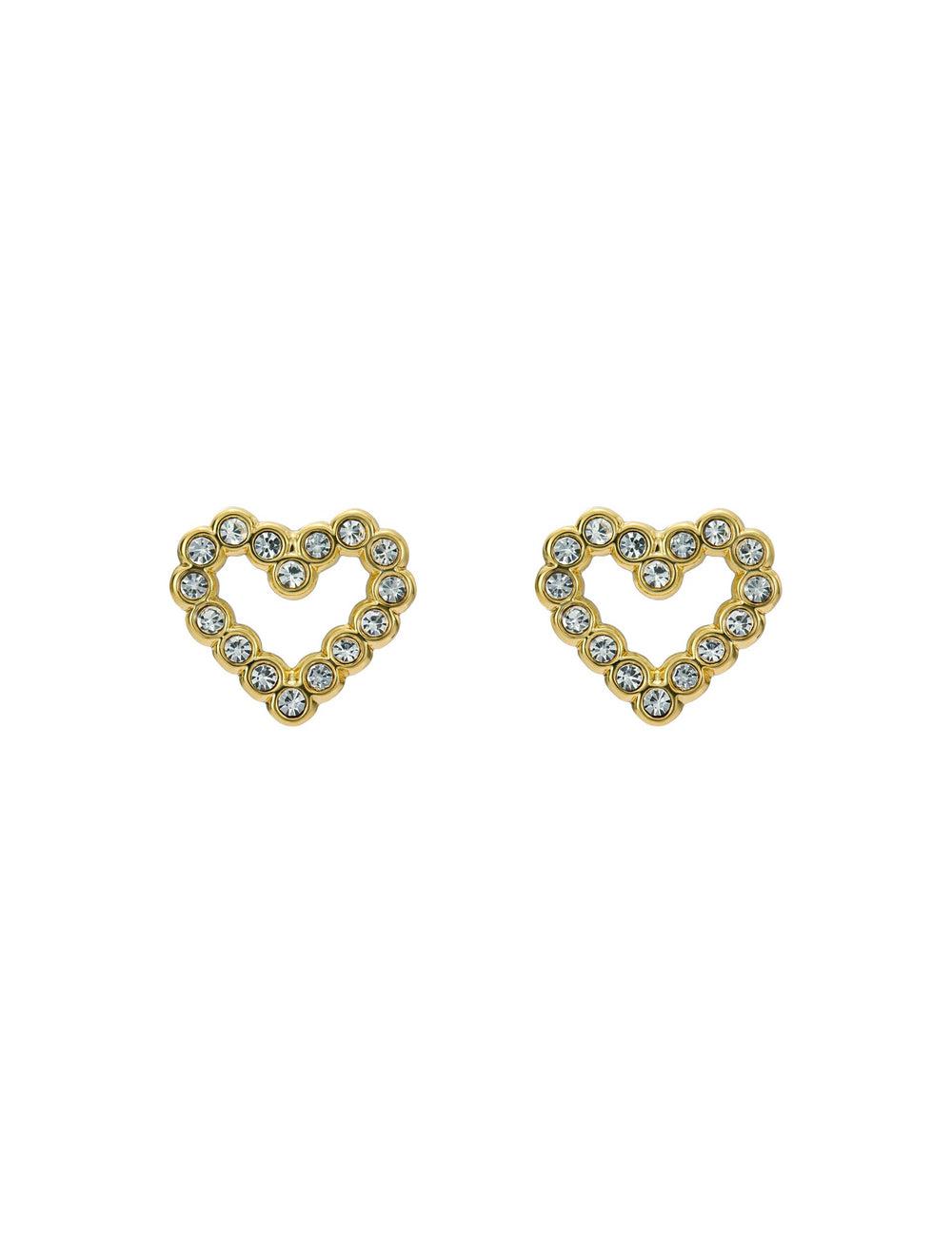 Women Ted Baker AMORINA -Crystal Open Heart Stud Earrings Gold | Egypt  QTSGL-6731