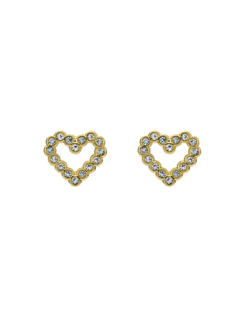 Women Ted Baker AMORINA -Crystal Open Heart Stud Earrings Gold | Egypt  QTSGL-6731
