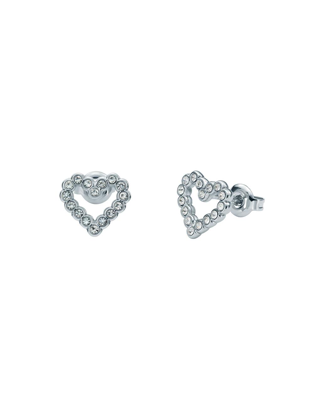 Women Ted Baker AMORINA - Crystal Open Heart Stud Earrings Silver | Egypt  IGFTA-8952