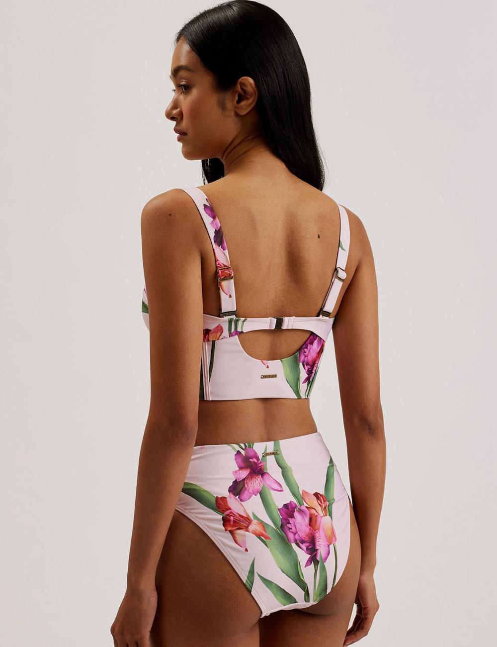 Women Ted Baker AVELEA - Floral Print High Waisted Bikini Bottoms Pink | Egypt  BRPUK-0239
