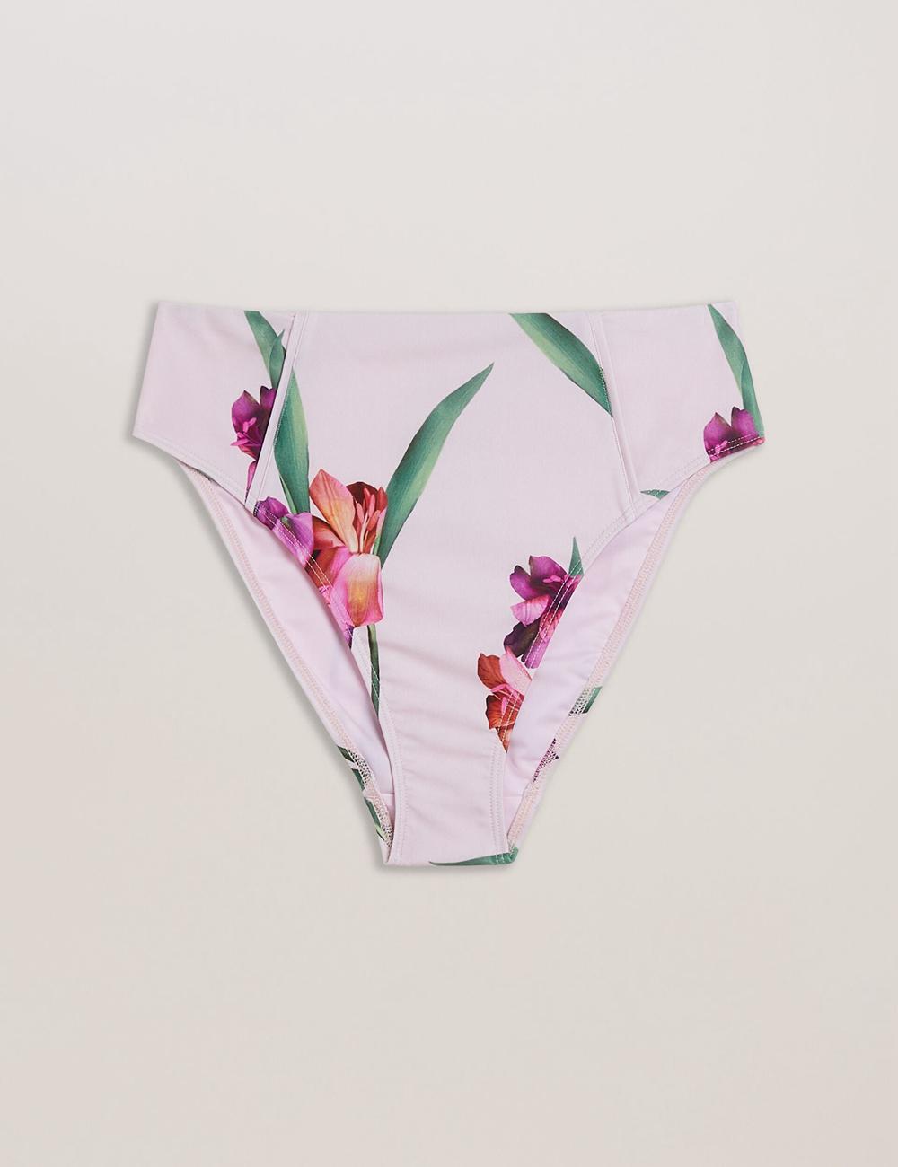 Women Ted Baker AVELEA - Floral Print High Waisted Bikini Bottoms Pink | Egypt  BRPUK-0239