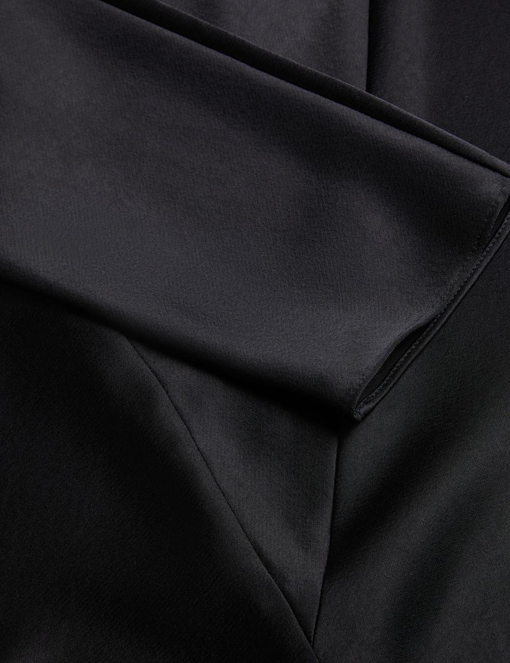 Women Ted Baker AVELLI - Satin Boat Neck A-Line Midi Dresses Black | Egypt  QUPMD-3845