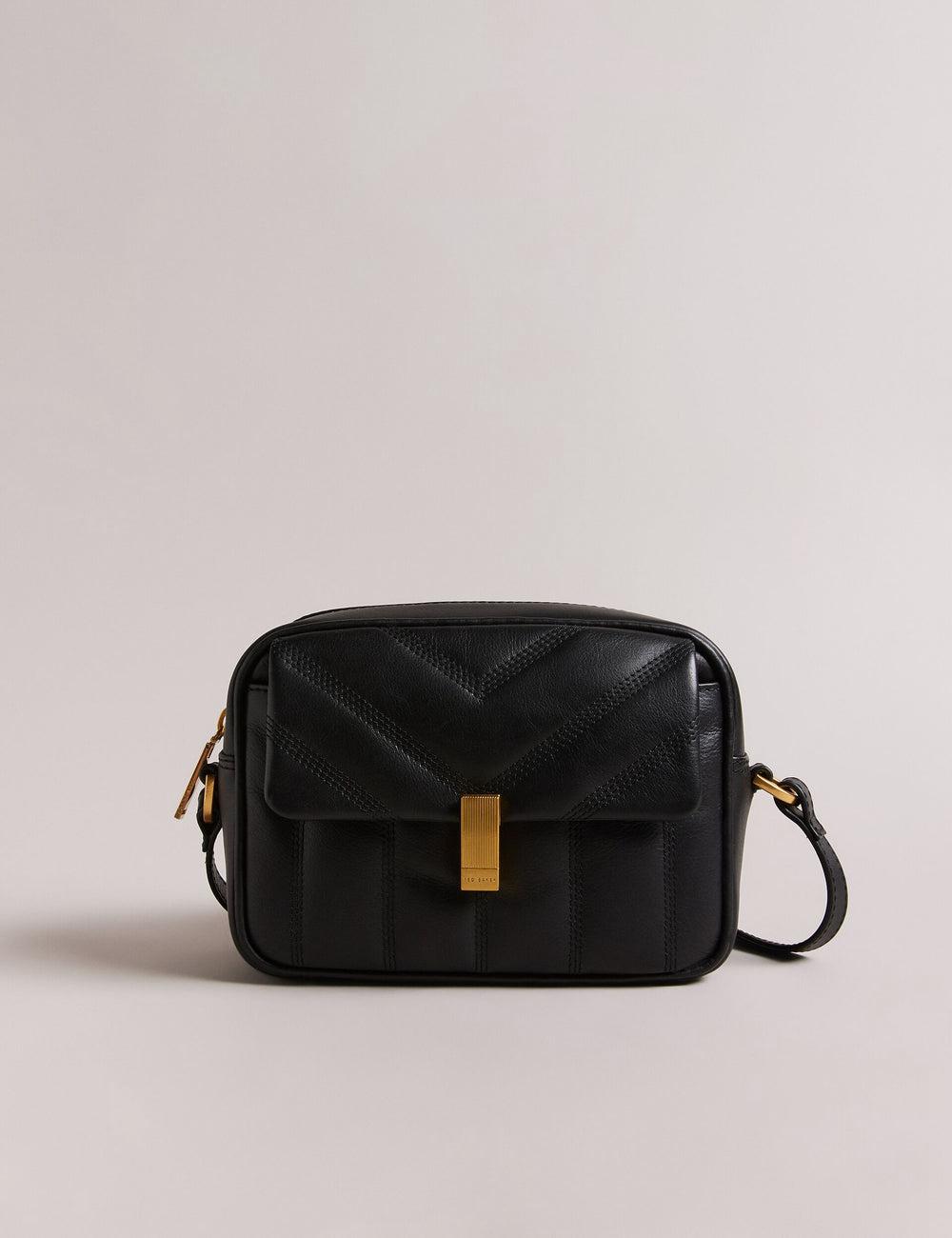 Women Ted Baker AYALILY - Quilted Leather Camera With Front Pocket Camera Bag Black | Egypt  OREJB-8571